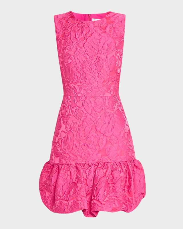Chiara Floral Jacquard Bubble Mini Dress